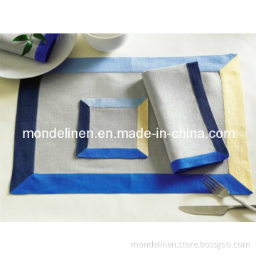Mixed Color Borders Placemat by 100% Linen